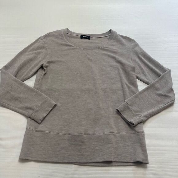 Monrow Grey Crewneck Pullover Long Sleeve Shirt Size Small - Picture 1 of 8